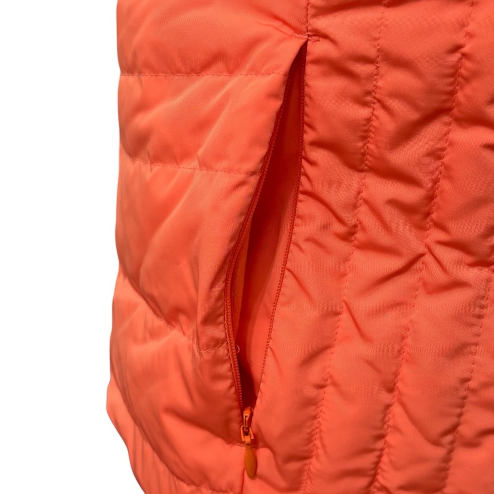 NWT Talbots Orange Down Quilted Vest Detachable Fur Collar M - Picture 6 of 12